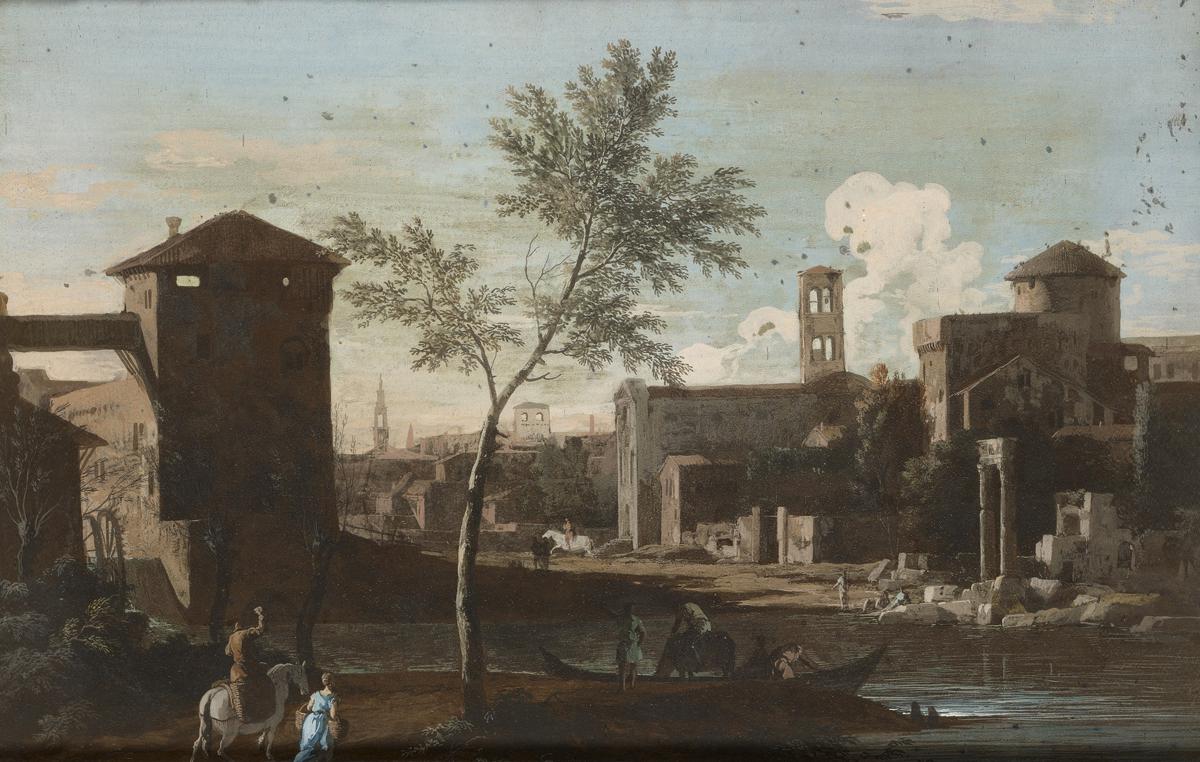 RICCI MARCO（リッチ　マルコ）、水車、希少な額装用大判画集画 次の芸術家によるアート作品： Marco Ricci