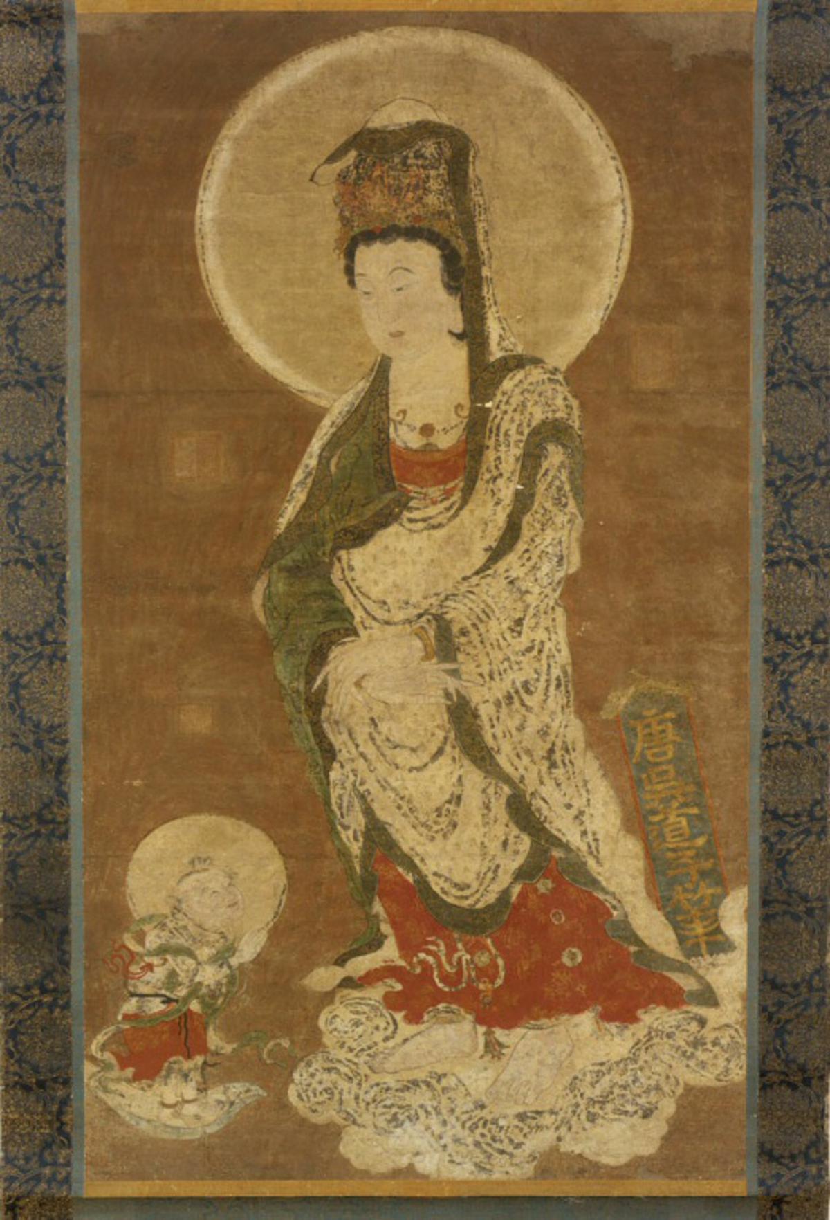 吳道子 人物 唐吴道子天王送子图局部（二） 日本大阪市立美术馆
