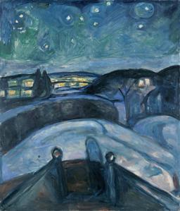 エドヴァルド・ムンク 「星月夜」 複製画 エドヴァルド・ムンク 「星月夜」 [66331861]のアート作品 - アフロ