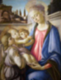 Filippo Lippi【聖母子と二人の天使】　希少 油絵 フィリッポ・リッピ_聖母子と二人の天使 MA1233 : 絵画制作